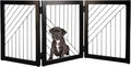 Multi-Panel Foldable Wood Dog Gate - Freestanding Indoor Pet Fence, Retractable Gate for Stairs & Doorways