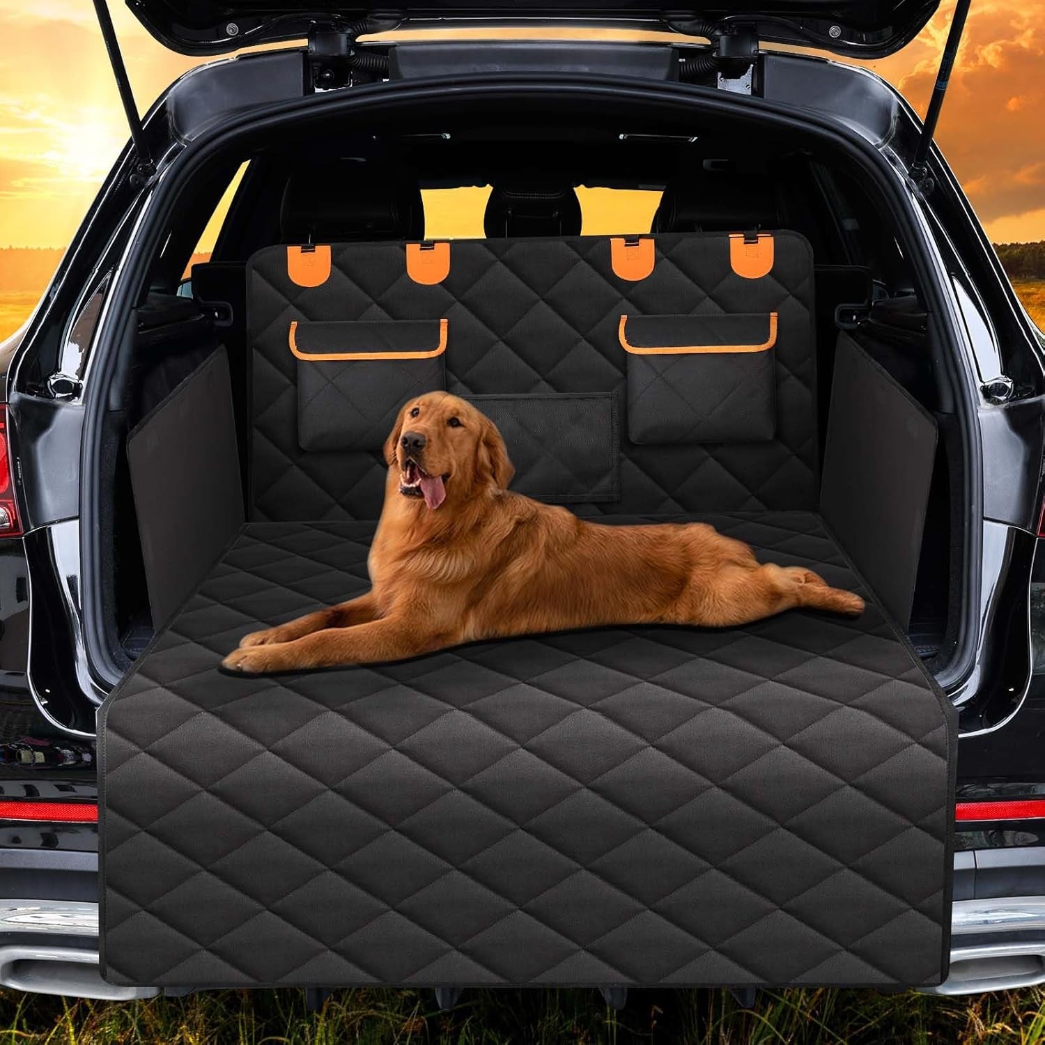Dog Car Seat Cover for Back Seat - 54" W X 58" L Waterproof, Nonslip, Scratchproof Hammock with Mesh Window