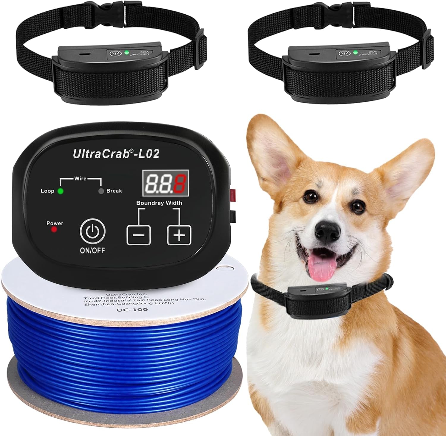 Basic In-Ground Pet Fence – 2-Dog Electric Fence System, Waterproof Collars for Dogs Over 20 lbs