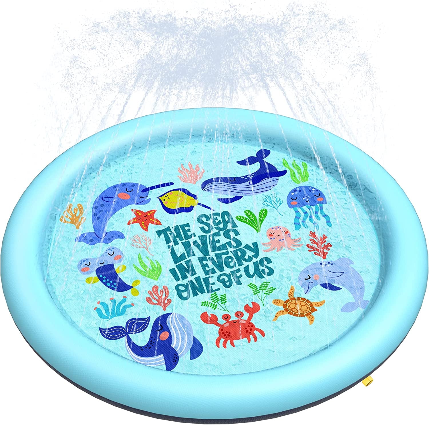 Peteast 67" Anti-Slip Dog Splash Pad, BPA-Free, 0.58mm Thick - Blue