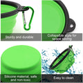 2-Pack Collapsible Dog Bowls with Carabiners: Small, Portable, Blue+Green for Travel