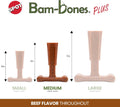 SPOT Bam-Bones Plus T-Bone for Dogs Under 60Lbs: Durable, Non-Splintering Chew Toy, Beef Flavor