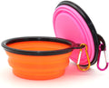 2-Pack Collapsible Dog Bowls with Carabiners: Small, Portable, Blue+Green for Travel