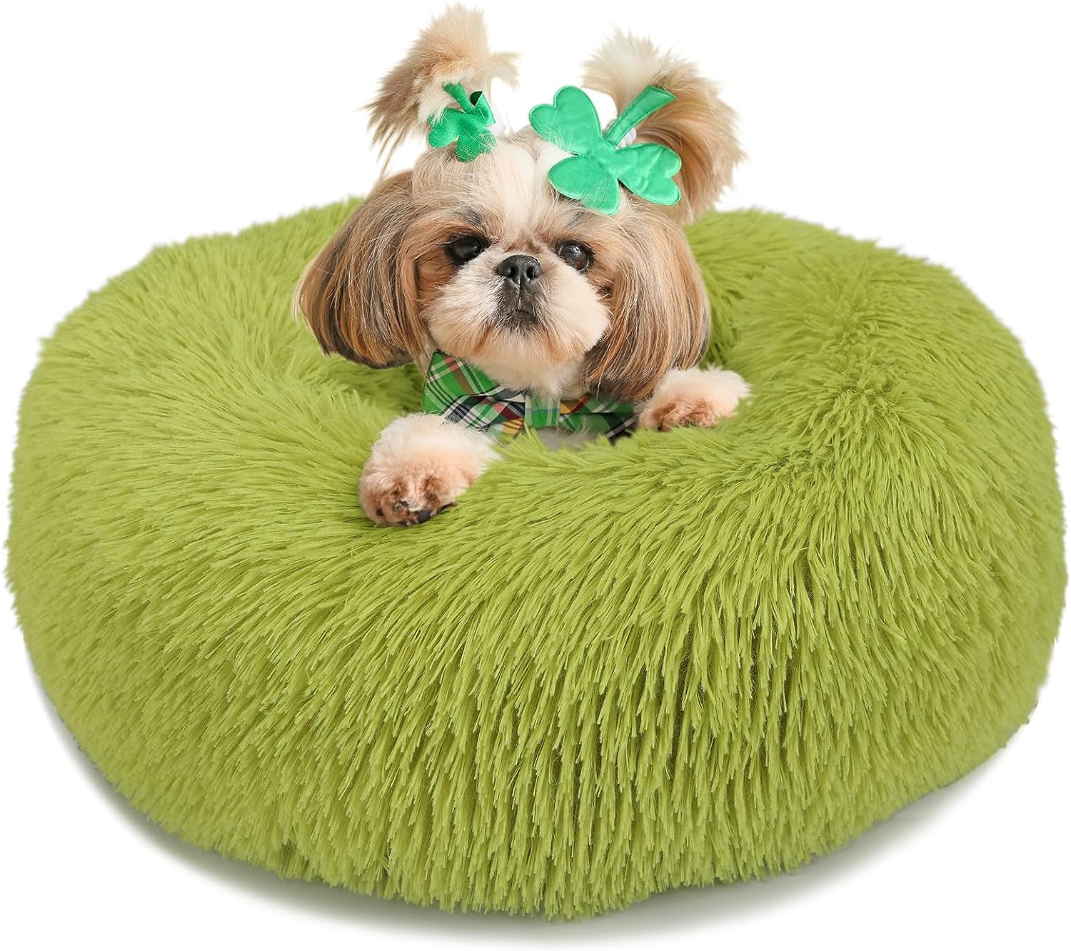 Small Calming Dog Bed - Anti-Anxiety, Washable, Fluffy, Waterproof, Anti-Slip Base