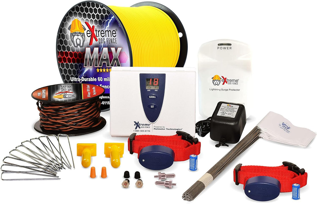 Extreme Dog Fence - Max Grade Electric Dog Fence, 2 Dog Kit with 1500 Ft Heavy-Duty Wire for Superior Performance & Durability