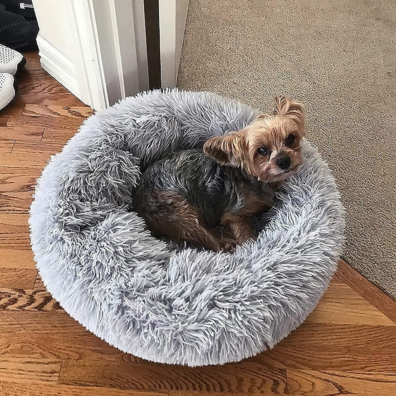 Small Calming Dog Bed - Anti-Anxiety, Washable, Fluffy, Waterproof, Anti-Slip Base