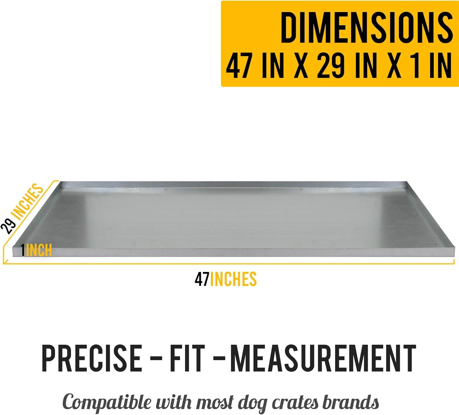 KOPEKS Heavy-Duty Galvanized Metal Tray for Dog Crates – Leak, Rust, and Chew-Proof Durable Tray