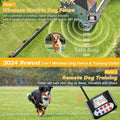 Invisible Fence for Dogs – 2-in-1 Wireless Electric Dog Fence with LCD Screen, Adjustable Waterproof Collar