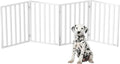 Multi-Panel Foldable Wood Dog Gate - Freestanding Indoor Pet Fence, Retractable Gate for Stairs & Doorways