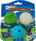 Chuckit! Dog Fetch Ball Medley, Medium, 3 Pack, Ultra, Rugged Balls Included