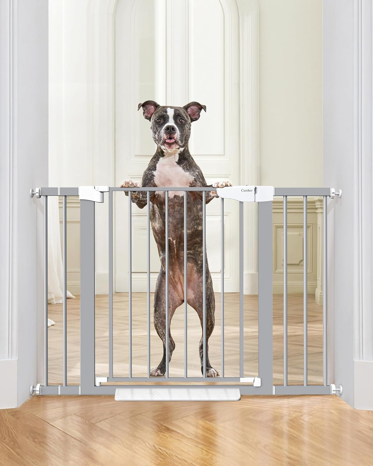 Auto-Close Dog Gate for Stairs & Doorways - Pressure-Mounted Pet Safety Gate, Easy Installation