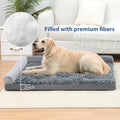 XL Washable Dog Bed with L-Shaped Bolster and Non-Skid Bottom for Large Dogs - 40x32 Inch