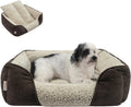 Miguel Washable Dog Bed with Removable Cushion – Easy-to-Wash Small Dog Sofa Bed, Anti-Slip Bottom & Bolstered Calming Cuddle Design