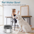 UPSKY Large No-Spill Dog Water Bowl, 3L Stainless Steel, Anti-Splash Design for Sloppy Drinkers