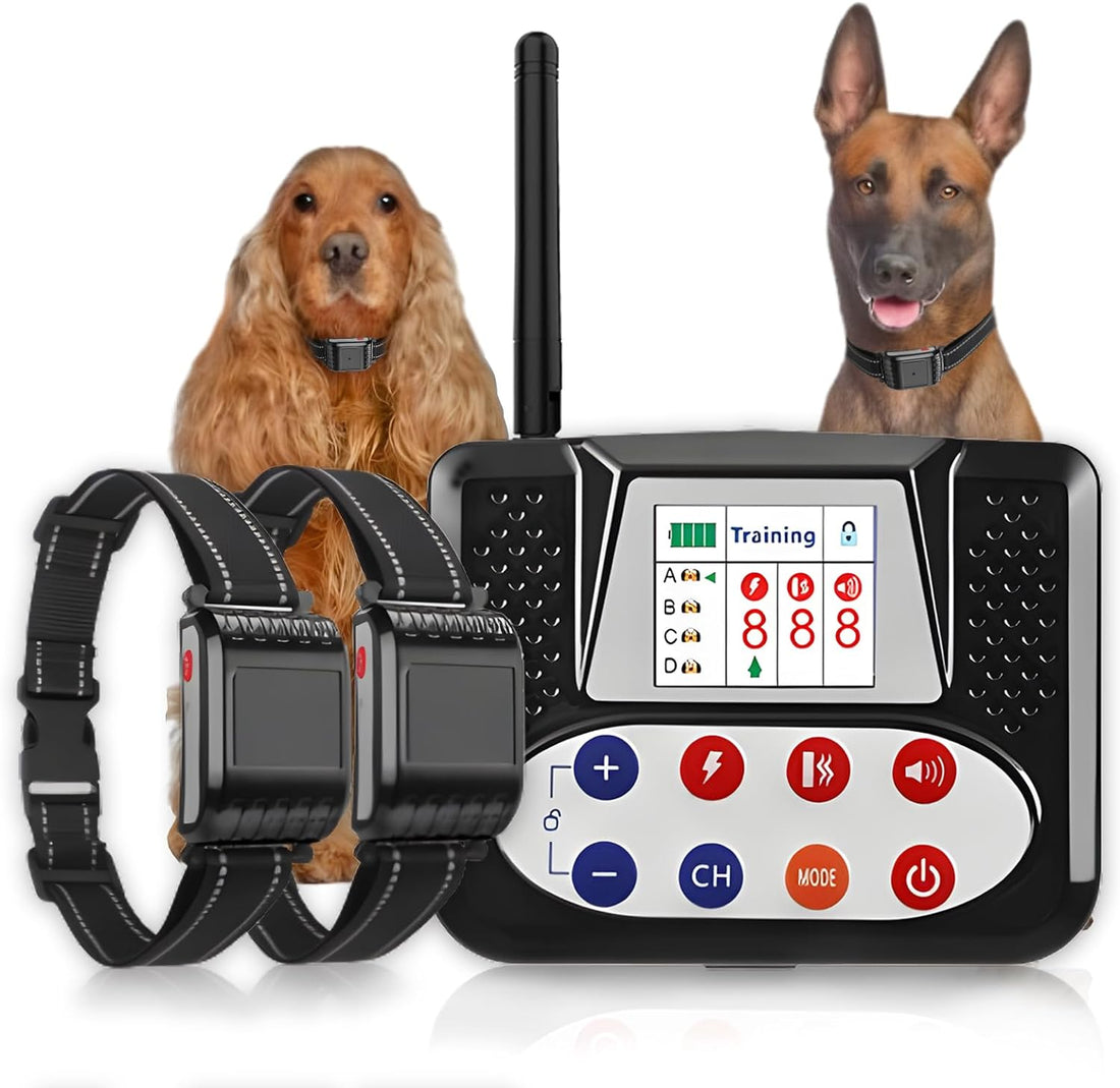 Invisible Fence for Dogs – 2-in-1 Wireless Electric Dog Fence with LCD Screen, Adjustable Waterproof Collar