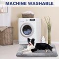 Washable Dog Crate Bed for Large Dogs - Non-Skid Comfort Pad Mat, Fits Metal Crates, Light Grey