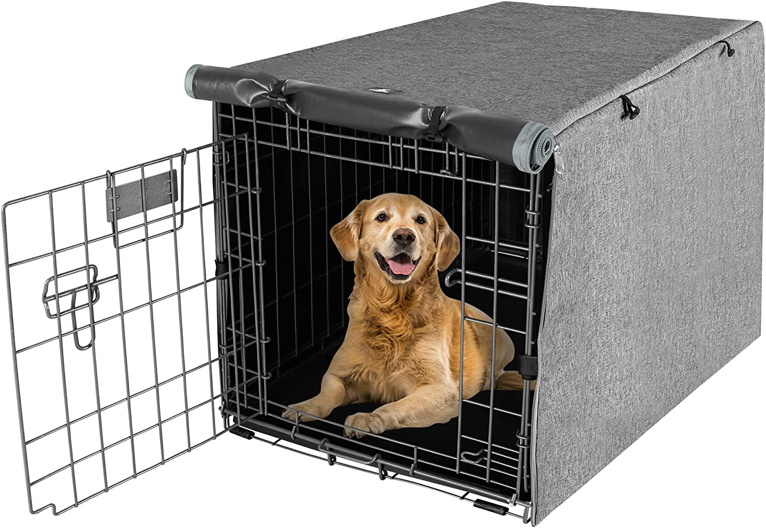 New World Pet Dog Crate Cover – Teflon Fabric Protector, Designer Cover Fits Various Sized-Crates