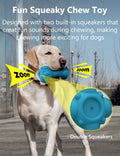 SCHITEC Tough Rubber Chew Toy with Toothbrush, Squeaky, for Aggressive Chewers, Large/Medium Dogs