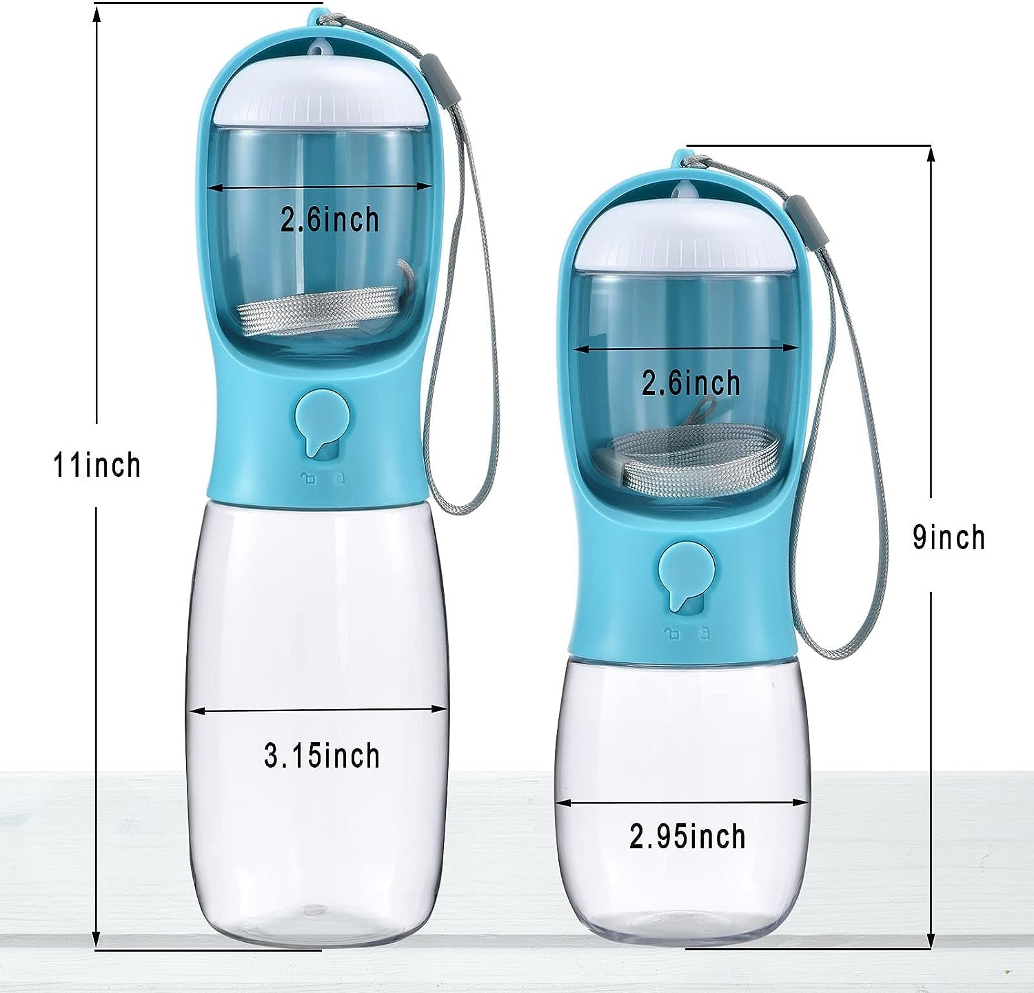 Dog Water Bottle with Food Container - Portable, Travel-Friendly Pet Dispenser for Small Pets