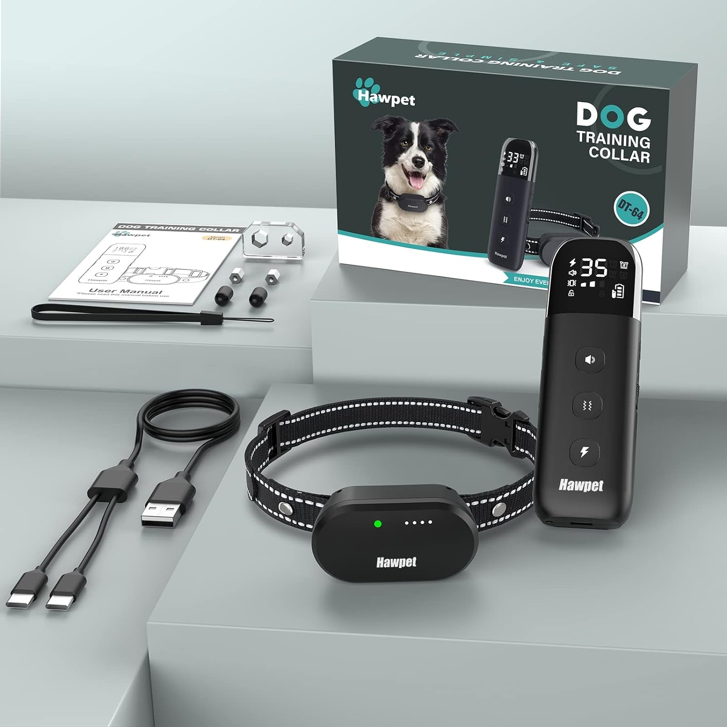 Waterproof Dog Shock Collar with Remote: Rechargeable, 3400FT Range, for All Breeds & Sizes