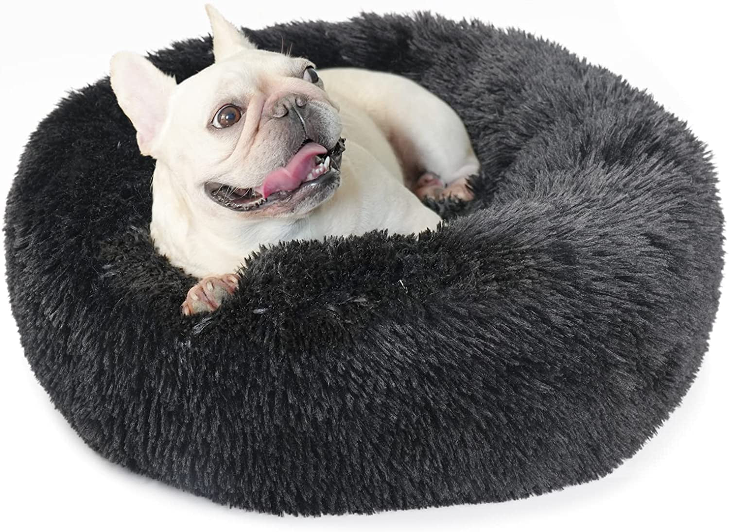 Small Calming Dog Bed - Anti-Anxiety, Washable, Fluffy, Waterproof, Anti-Slip Base