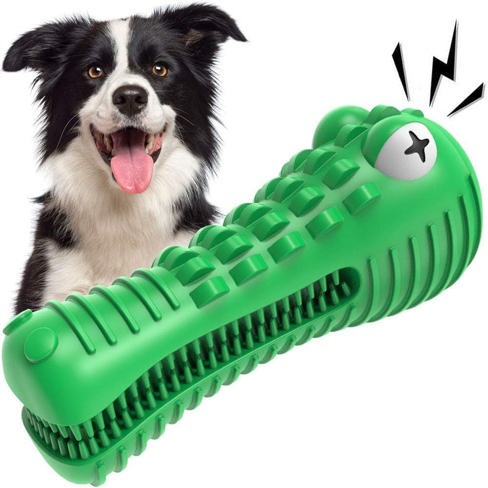 Nearly Indestructible Dog Chew Toy, Squeaky, for Large & Medium Aggressive Chewers