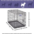 Midwest Single Door Enhanced Crate – 36-Inch Dog Crate with Leak-Proof Pan, Divider Panel, Patented Features, Floor-Protecting Feet, Ideal for Medium Breeds