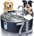 Large Stainless Steel Dog Water Fountain: 7L Capacity, Ultra-Quiet, Multi-Filtration, Level Window