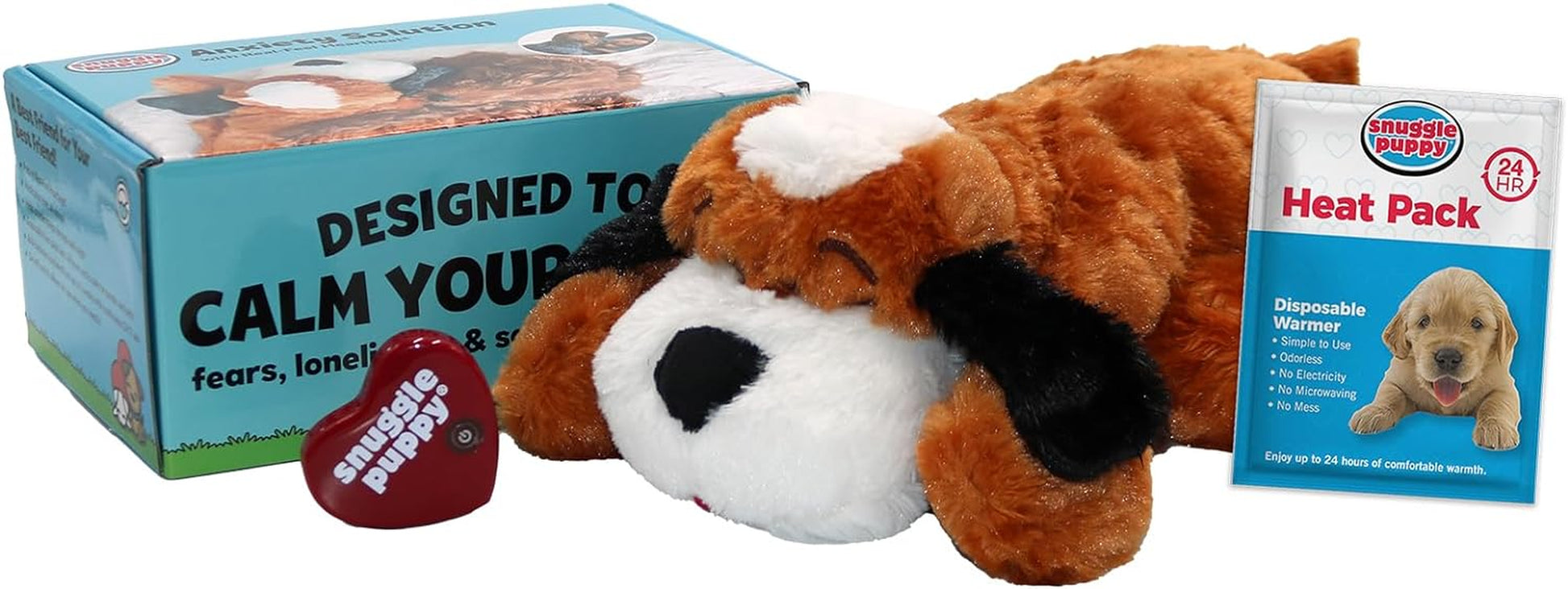 Snuggle Puppy Heartbeat Comfort Toy - Calming Stuffed Animal for Pet Anxiety & Behavioral Training