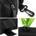 Dog Poop Bag Holder Set, Leash Attachment, Metal Carrier, Hands-Free Design - Black