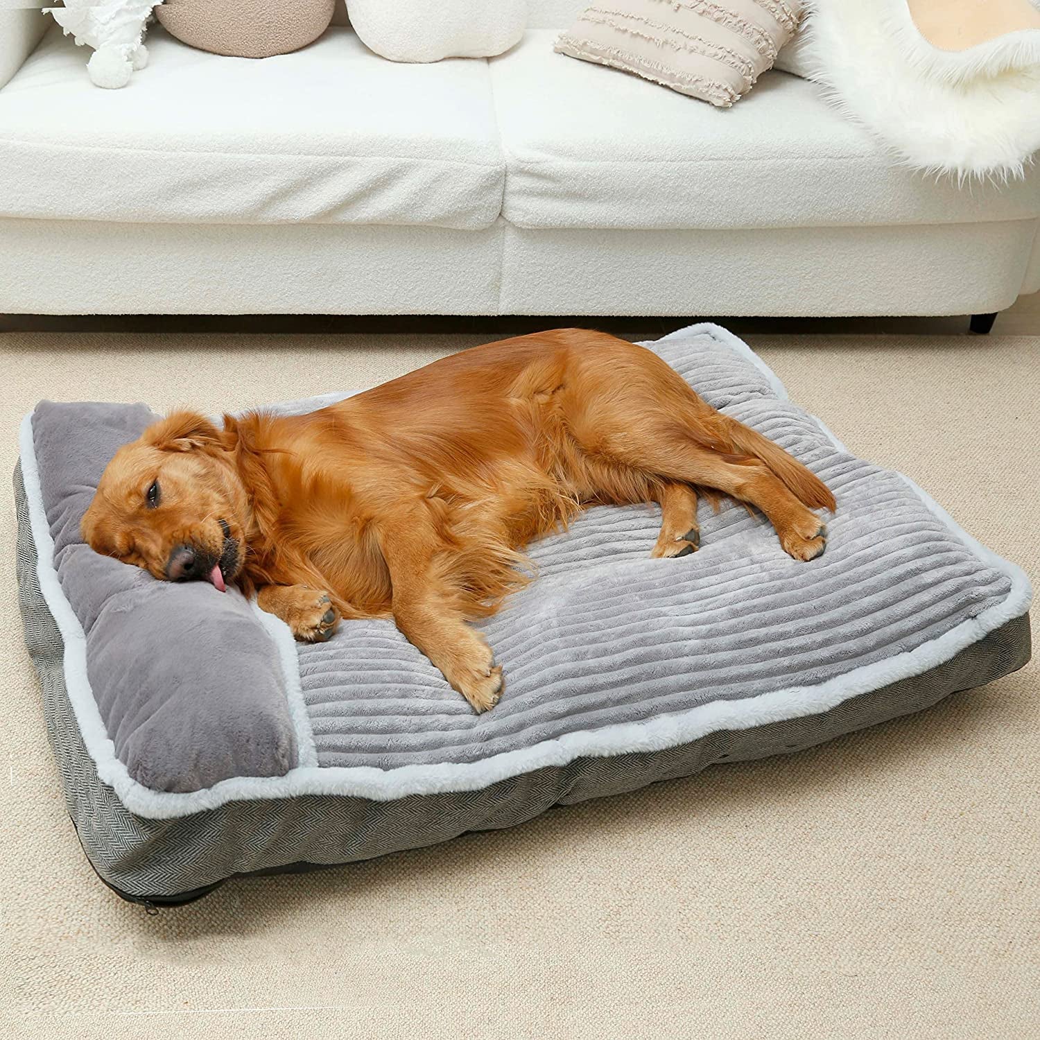 Cozy Dog Bed with Pillow: Soft Mattress for Small to Medium Dogs, Ideal for Crate & Kennel