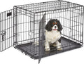 Midwest Double Door Enhanced Crate – Various-Sized Dog Crate with Leak-Proof Pan, Divider Panel, Patented Features, and Floor-Protecting Feet