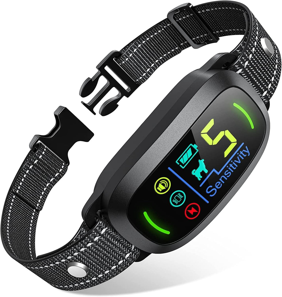 FAFAFROG Smart Dog Bark Collar, Rechargeable, 5-Level Sensitivity, Beep/Vibration/Shock