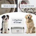 Large Stainless Steel Dog Bowls - High Capacity 1.25 Gallons for Large to X-Large Dogs