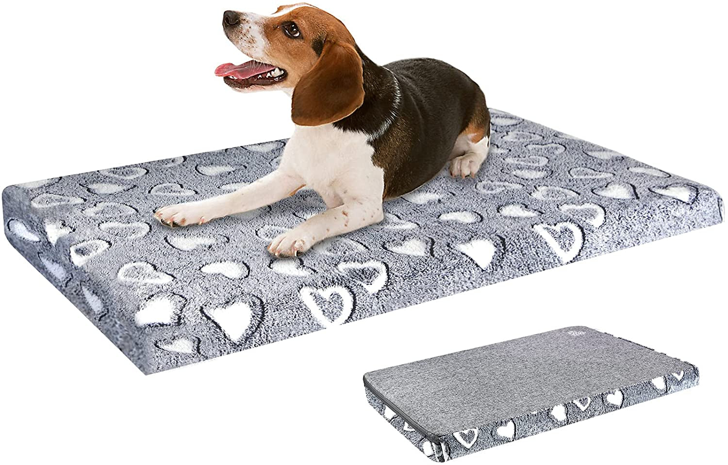 VANKEAN Cool/Warm Reversible Dog Bed Mat for Crates, Waterproof, Washable - Grey