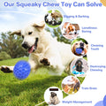 Indestructible Squeaky Dog Ball - Teeth Cleaning, Anxiety Relief, Waterproof Chew Toy for Large Breeds