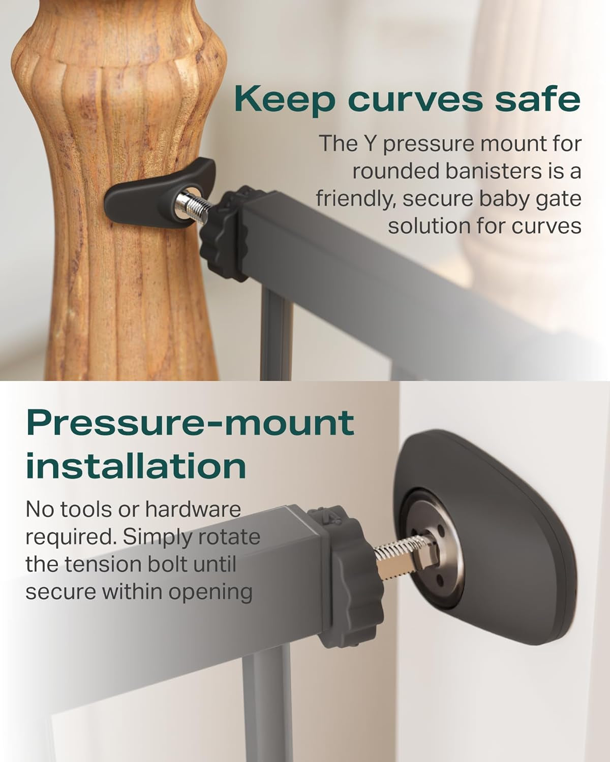 Auto-Close Dog Gate for Stairs & Doorways - Pressure-Mounted Pet Safety Gate, Easy Installation