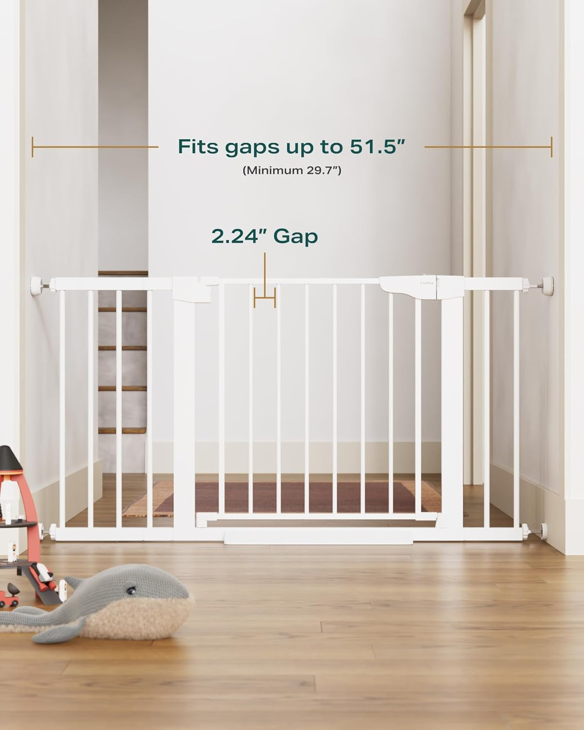 Cumbor Extra Wide Baby & Dog Gate - Walk Thru Auto-Close Gate for Stairs & Doorways, Easy Install