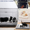 Washable Dog Crate Bed for Large Dogs - Non-Skid Comfort Pad Mat, Fits Metal Crates, Light Grey
