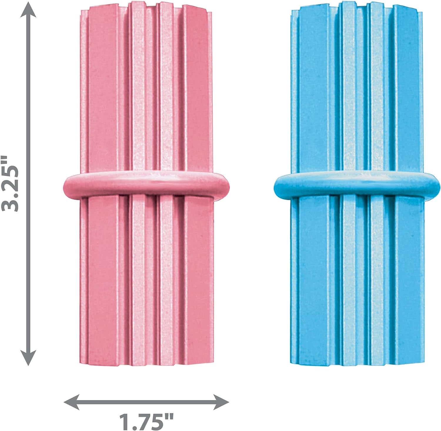 KONG Puppy Teething Stick, Soft Rubber Teething Toy with Ridges, Ideal for Teeth Cleaning & Chewing, Snack & Treat Compatible