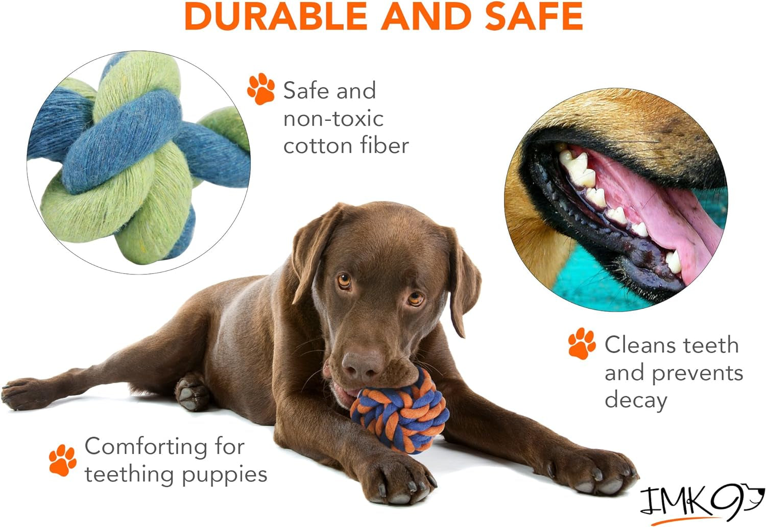 Dog Chew Rope Toys - 4-Piece Set for Aggressive Chewers, Large & Small Dogs - Includes Ball, Tug-of-War & Fetching Bone