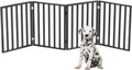 Multi-Panel Foldable Wood Dog Gate - Freestanding Indoor Pet Fence, Retractable Gate for Stairs & Doorways