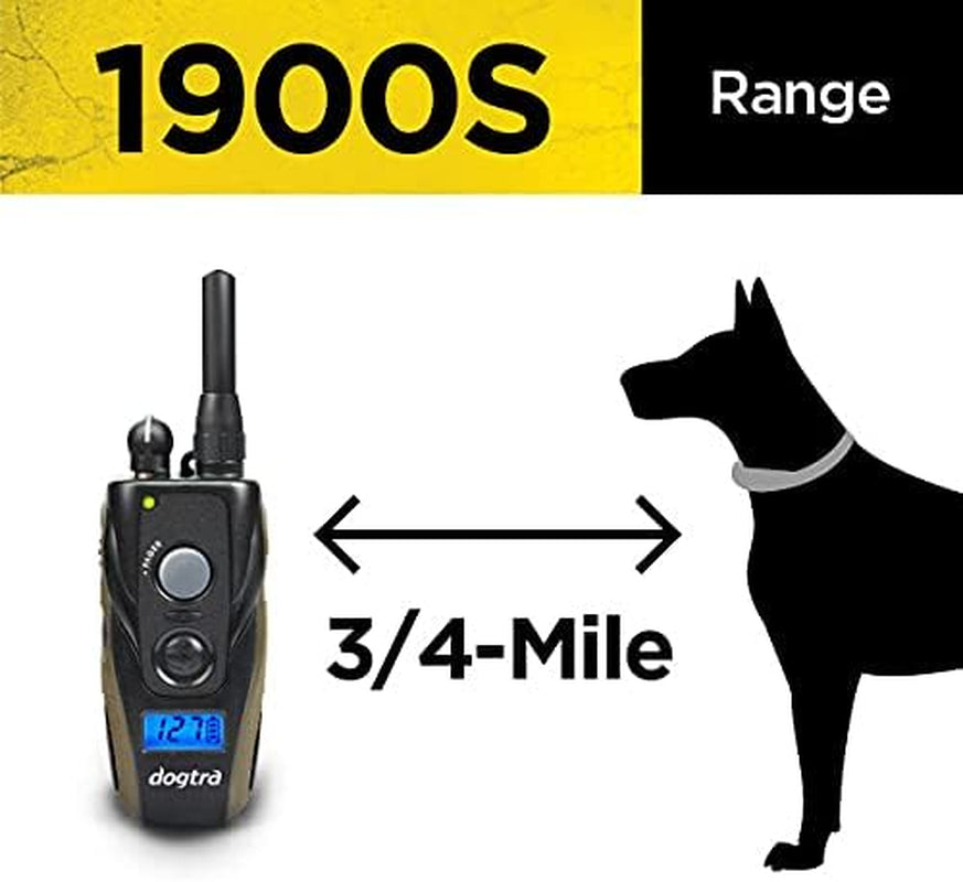 Dogtra 1900S E-Collar: Rechargeable, 3/4 Mile Range, Adjustable for Dogs