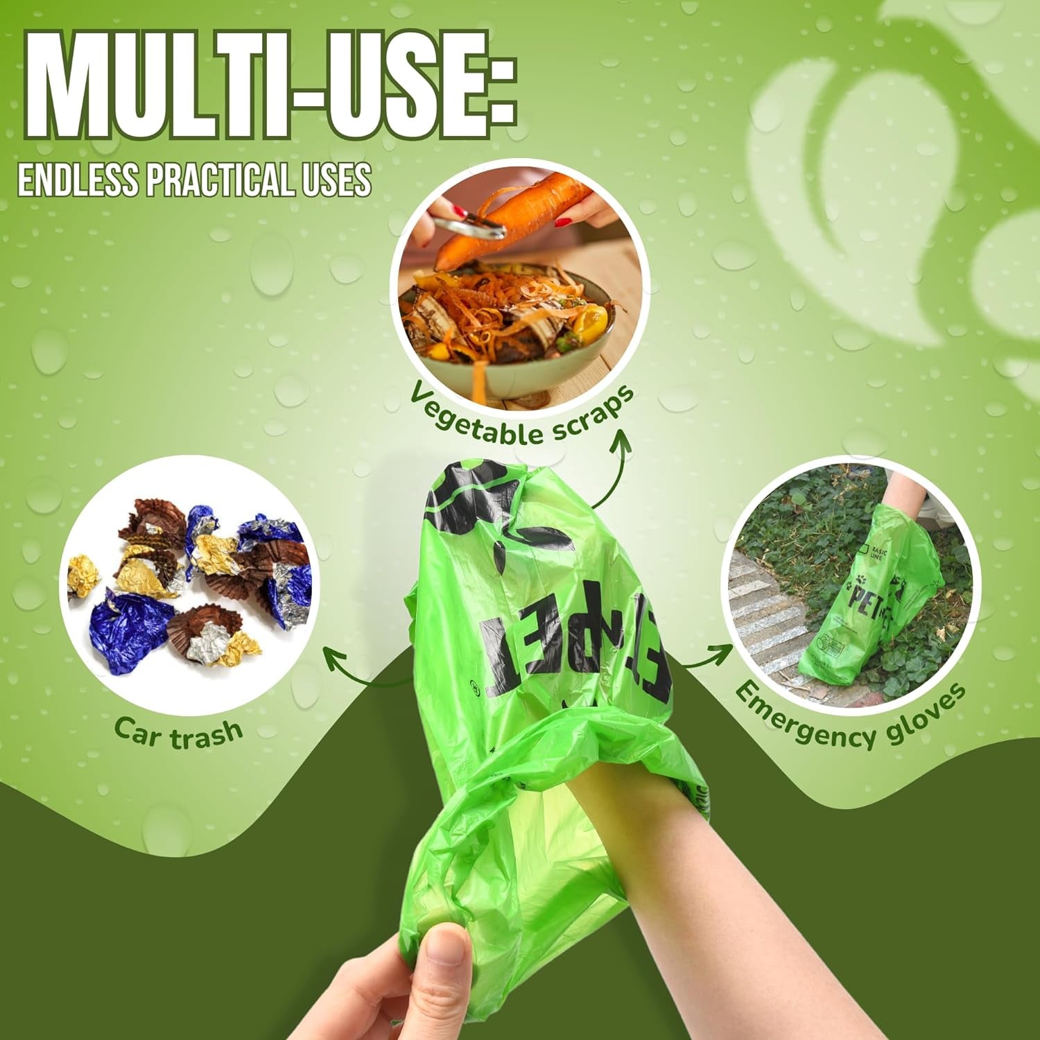 Dog Poop Bags - 38% Plant-Based, Leak-Proof, Unscented Waste Bags, Extra Thick