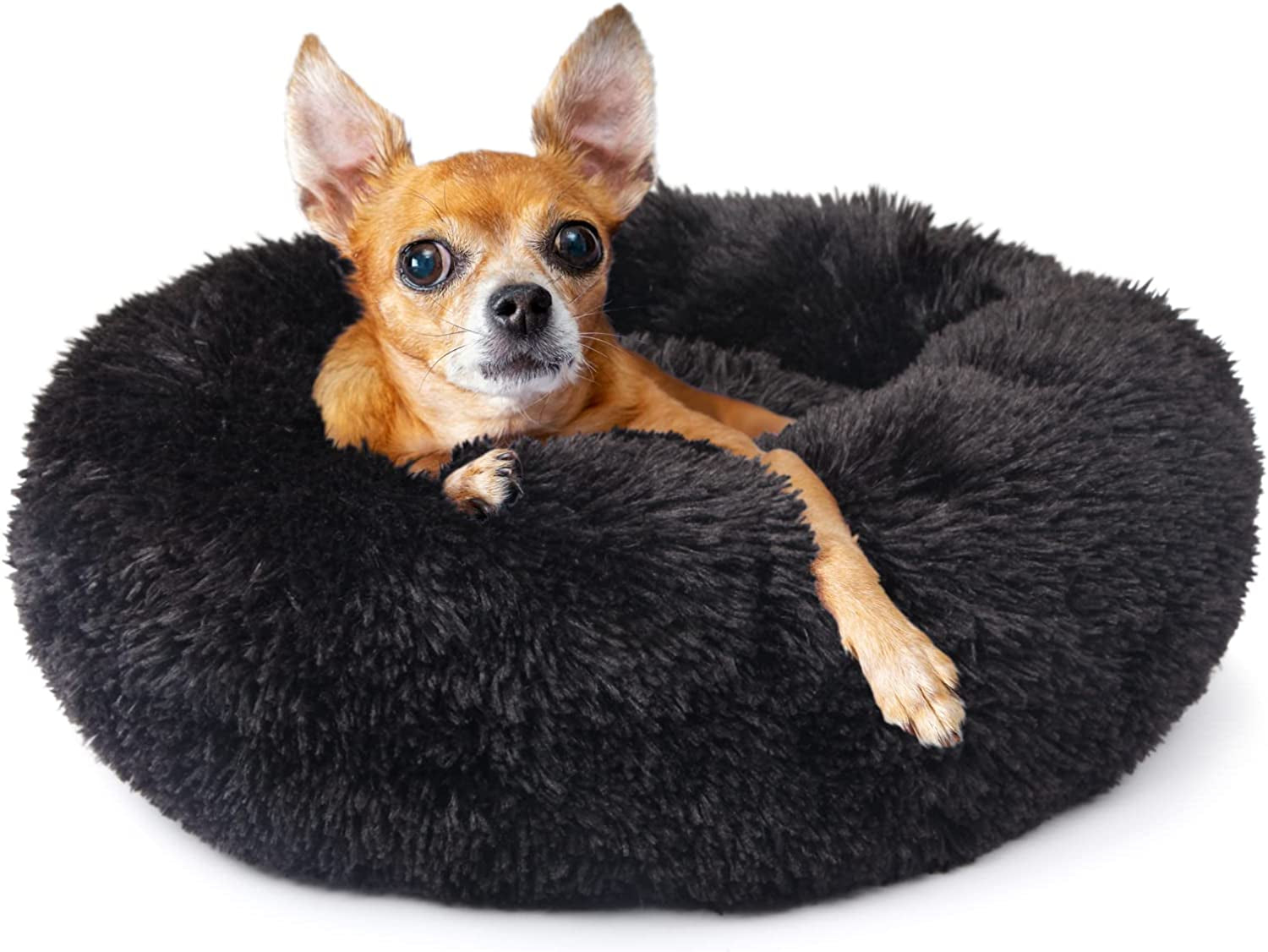 Small Calming Dog Bed - Anti-Anxiety, Washable, Fluffy, Waterproof, Anti-Slip Base