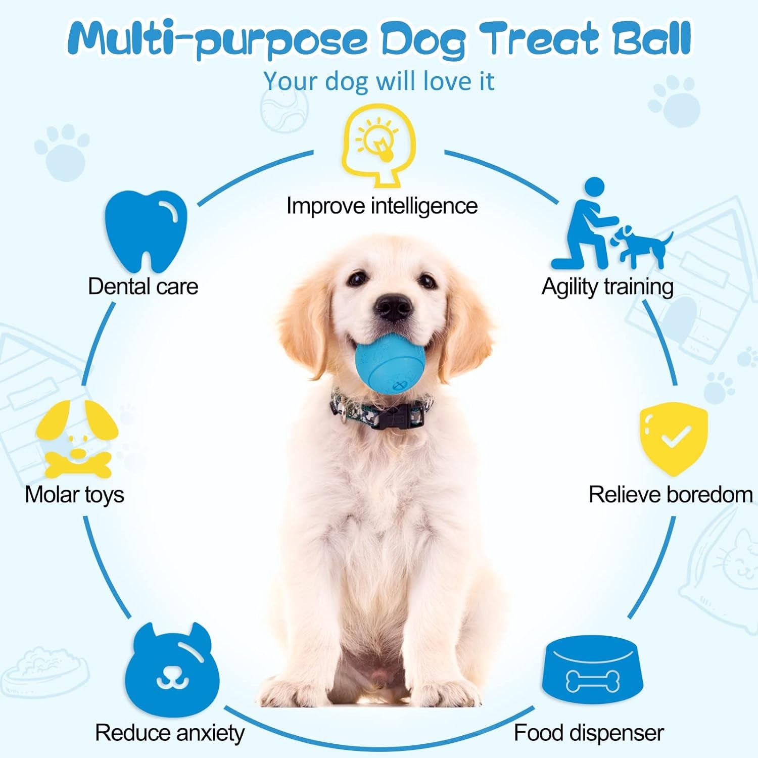 HIPPIH Dog Puzzle Toys 2-Pack - Interactive Treat Dispensing Balls for Small & Medium Dog