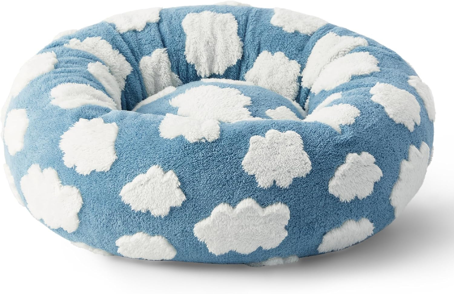 Lesure Donut Shaggy Plush Dog Bed: Calming, Anti-Slip, Various Colors & Sizes