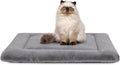 Washable Dog Crate Bed for Large Dogs - Non-Skid Comfort Pad Mat, Fits Metal Crates, Light Grey