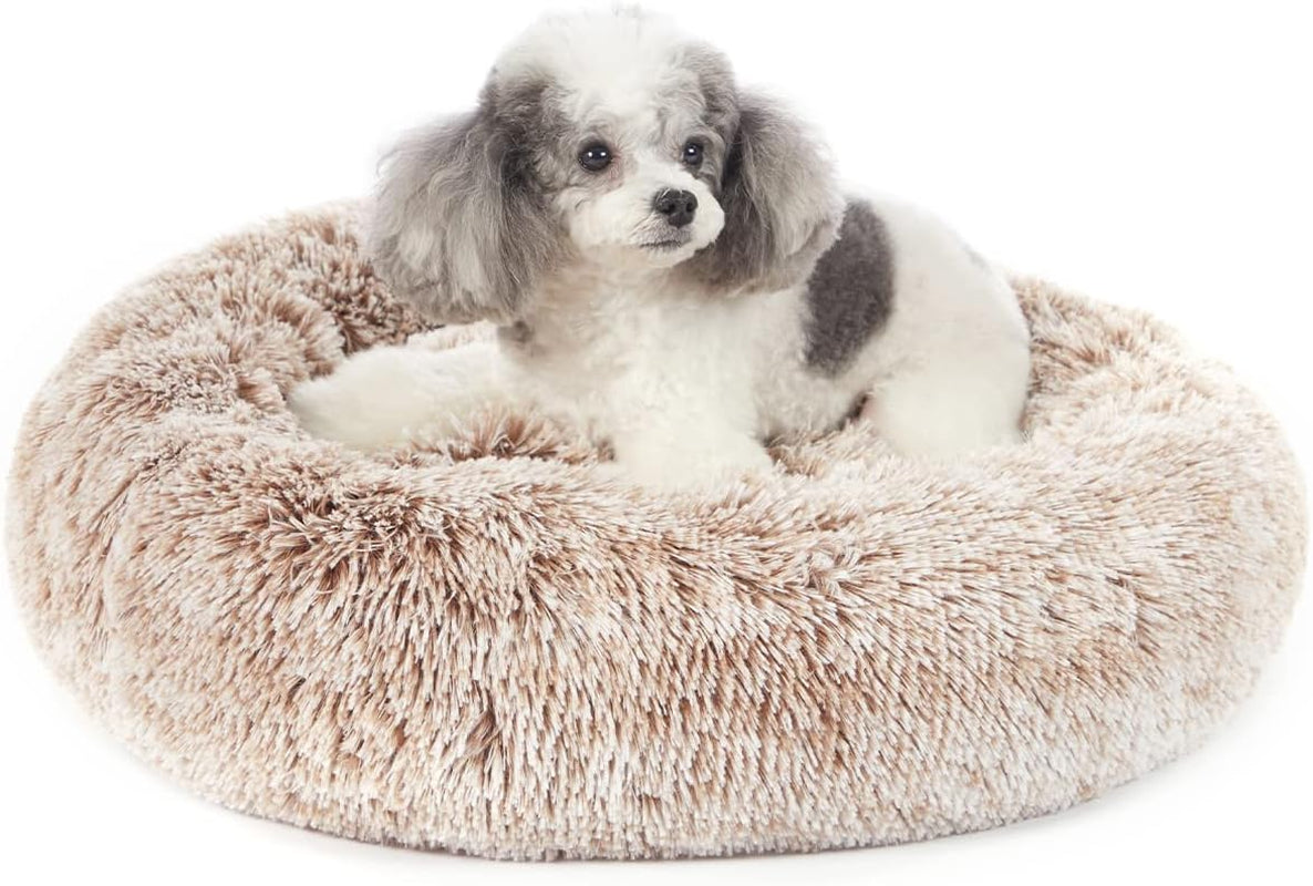 Calming Donut Dog Bed, 36" - Fluffy, Anti-Anxiety, Washable for Large Dogs - Various Colors & Sizes