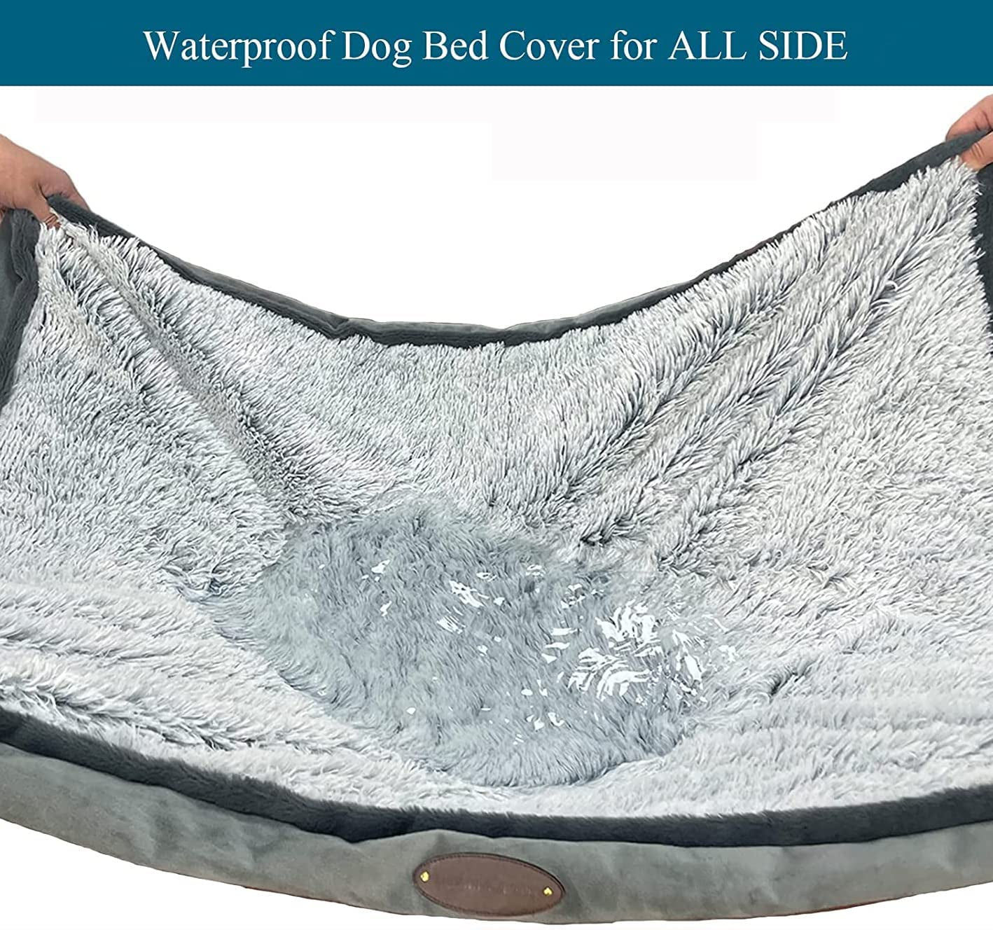 Waterproof Dog Bed for Large & Medium Dogs: Plush Faux Fur, Removable Washable Cover, Various Sizes